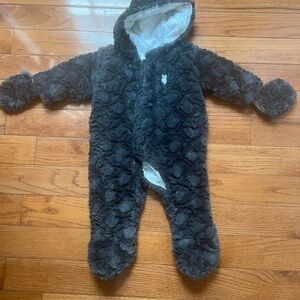 Cozy Black Fleece baby girl One Piece